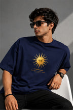 Karma Spiritual Sun Oversized T-Shirt – Navy Blue