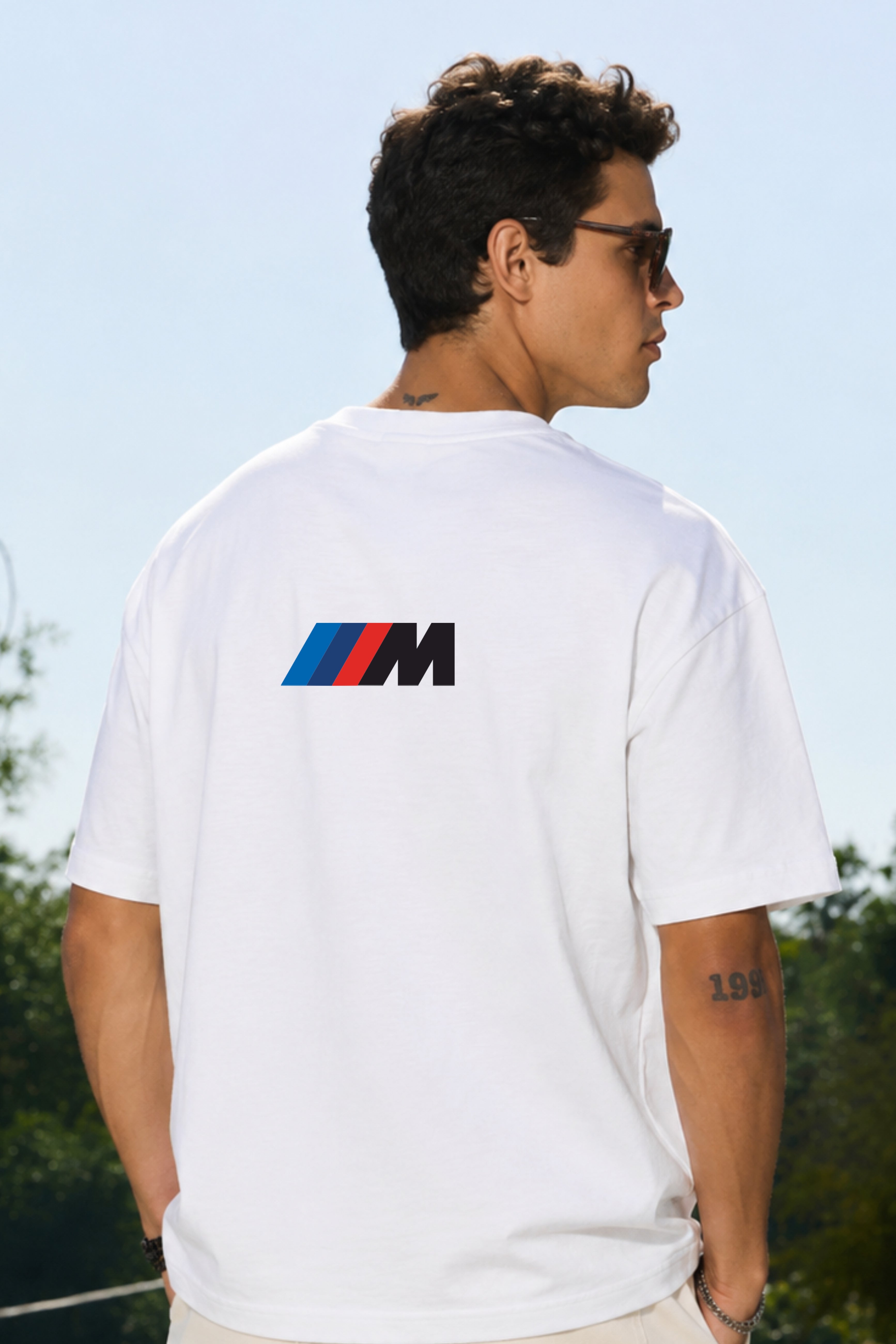 BMW M Power White Oversized T-Shirt for Men