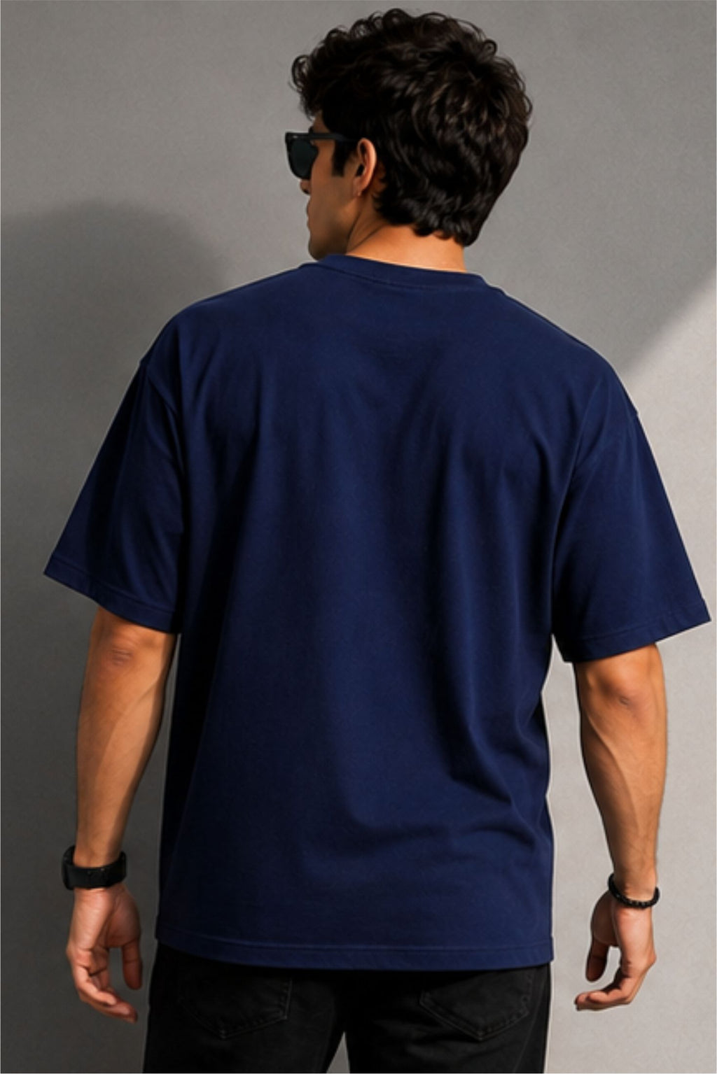 Karma Spiritual Sun Oversized T-Shirt – Navy Blue