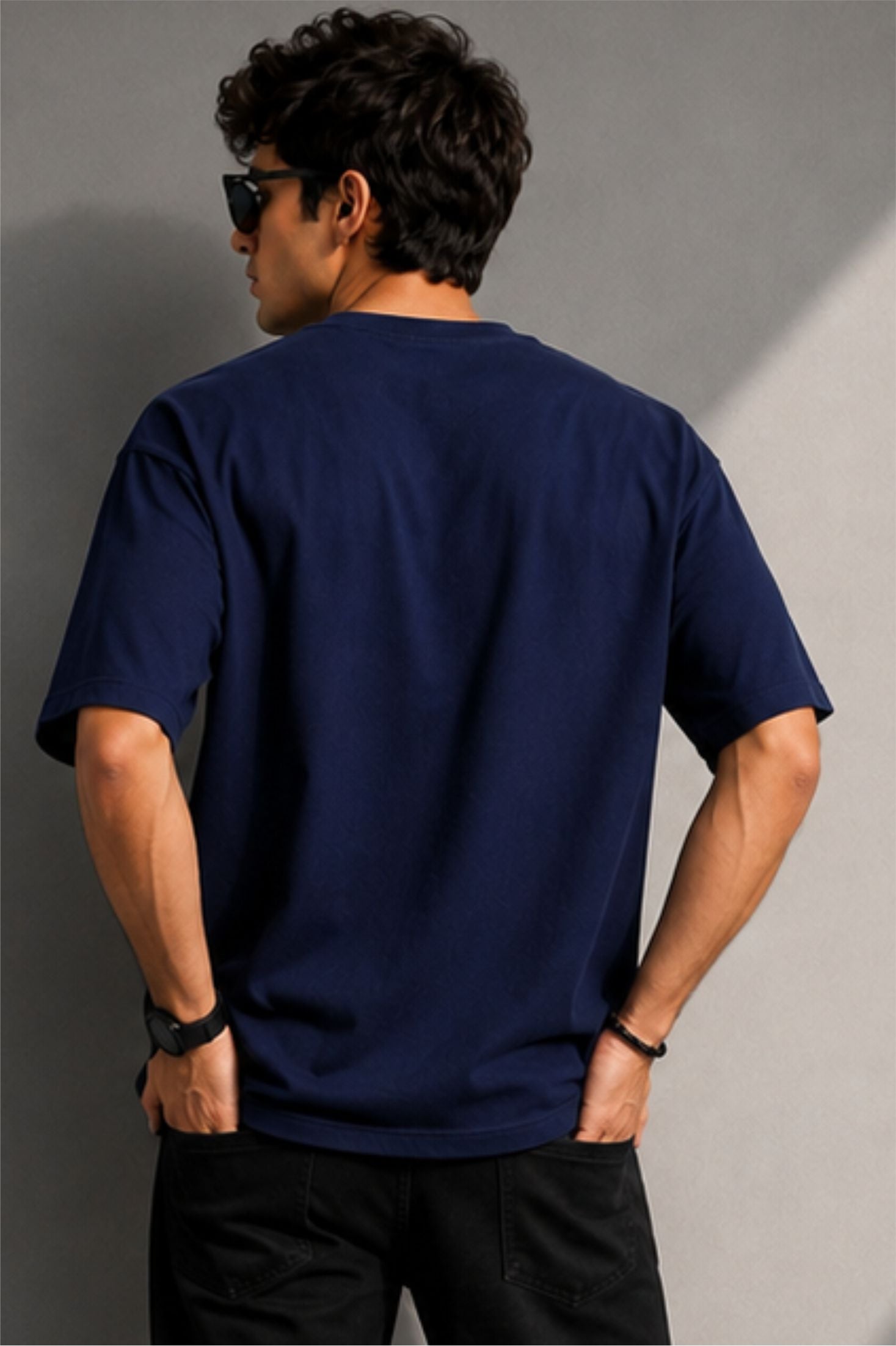 Karma Spiritual Sun Oversized T-Shirt – Navy Blue