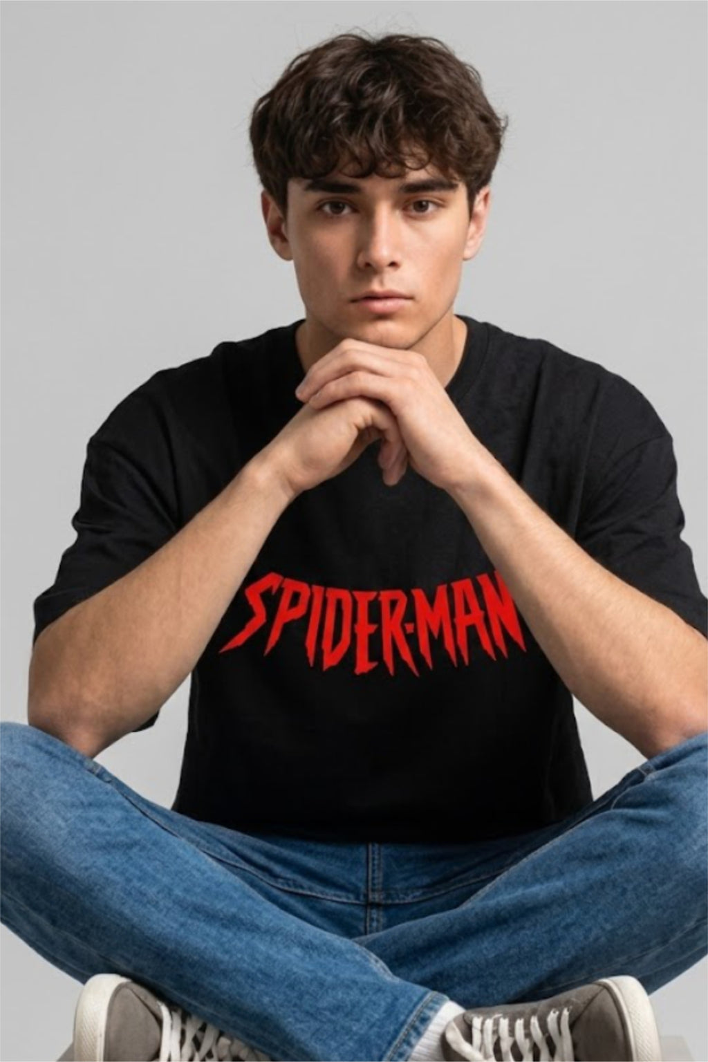 Spider-Man Oversized Black T-Shirt