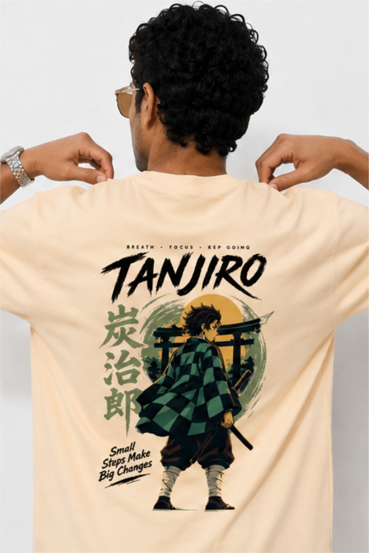 Tanjiro Kamado Demon Slayer Anime Oversized T-Shirt | Fabrixa