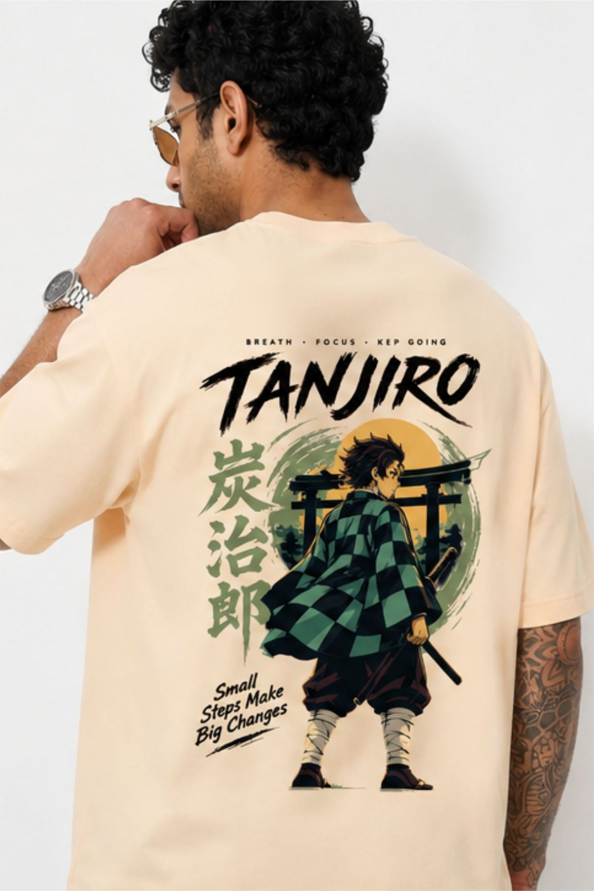 Tanjiro Kamado Demon Slayer Anime Oversized T-Shirt | Fabrixa