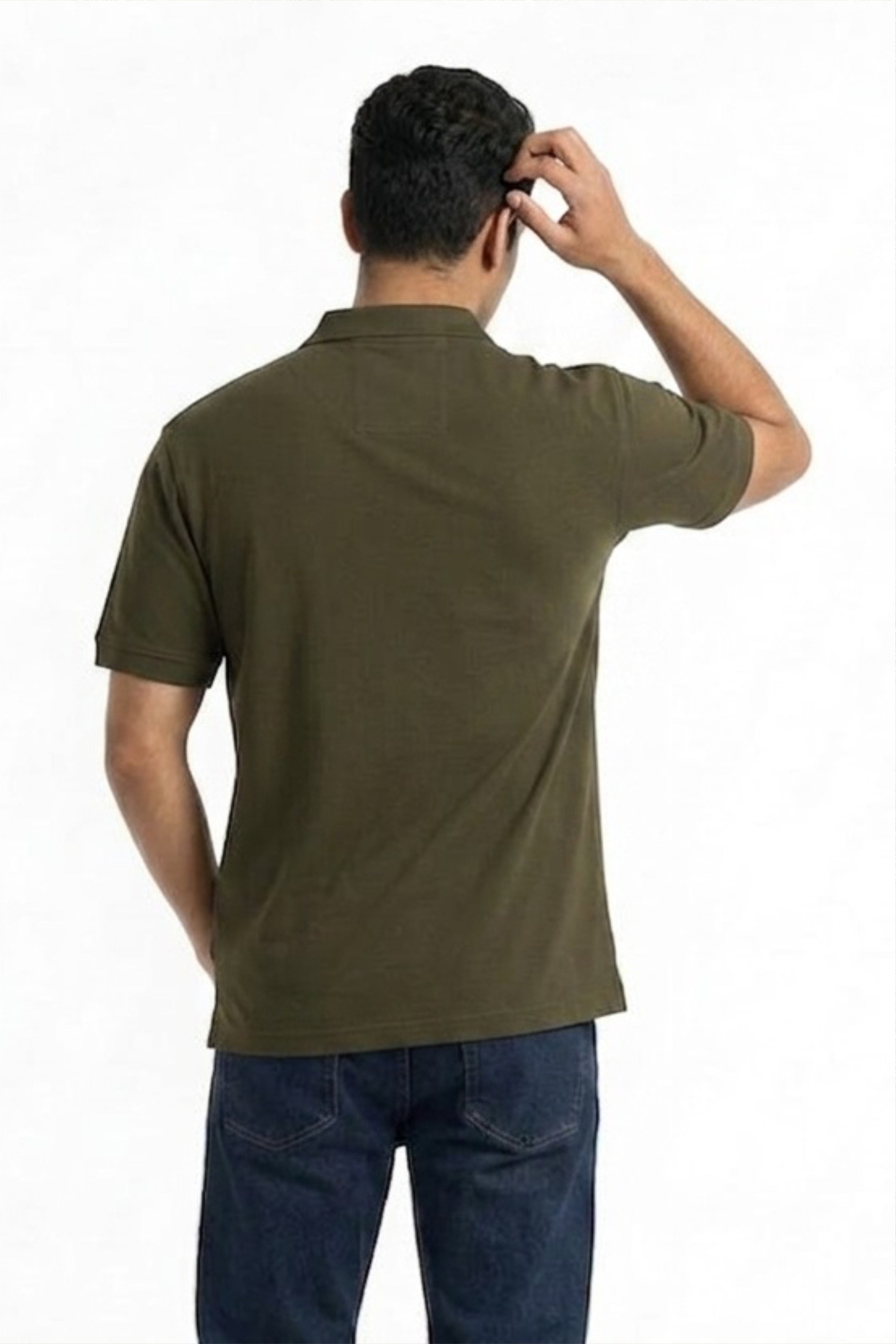 Fabrixa Store Premium Olive Polo T-Shirt for Men with White Tree Logo