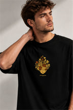 Nirvana Spiritual Meditation Back Print Oversized T-Shirt – Black | Fabrixa