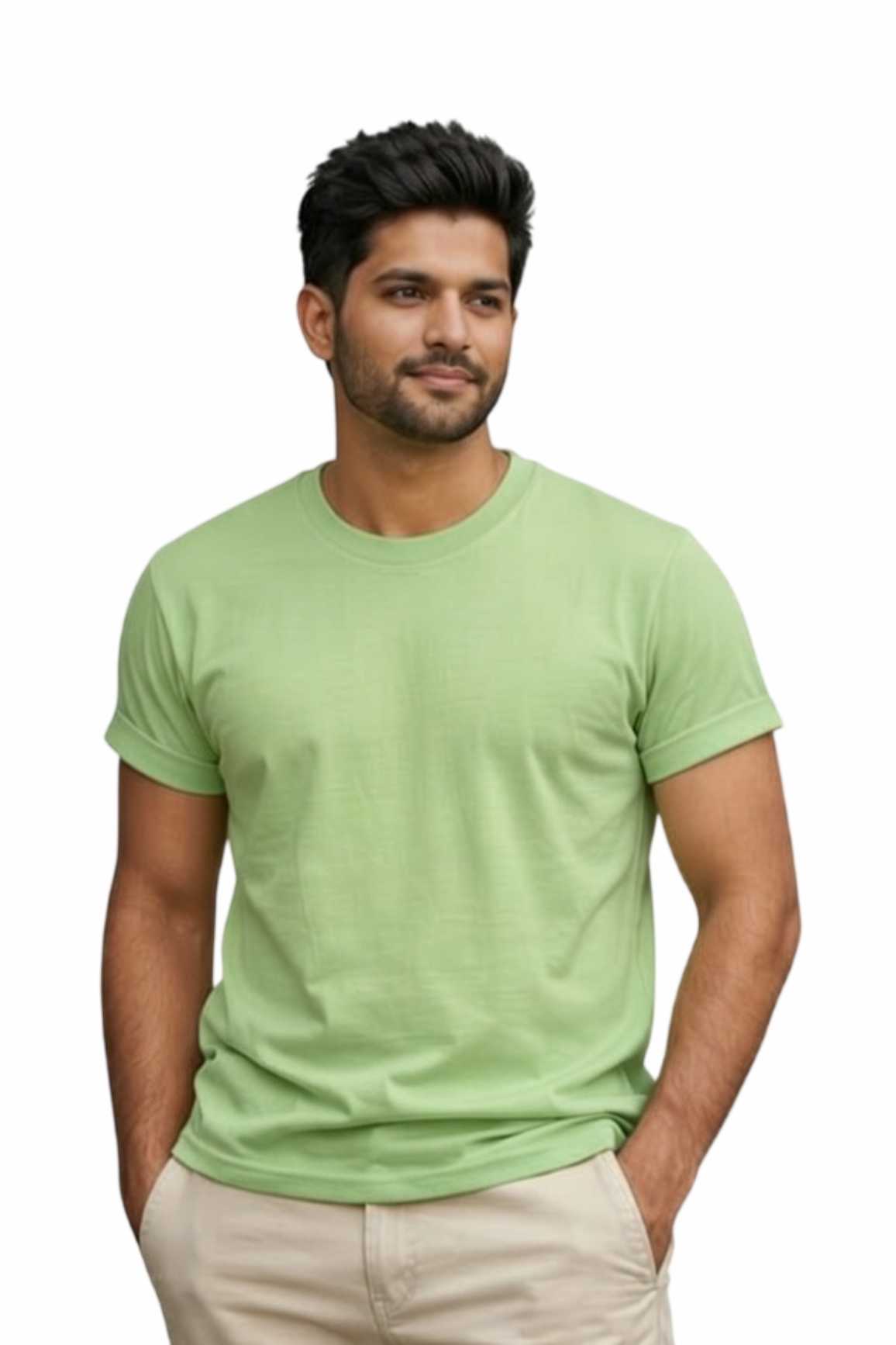 Round Nack Plain T-shirt