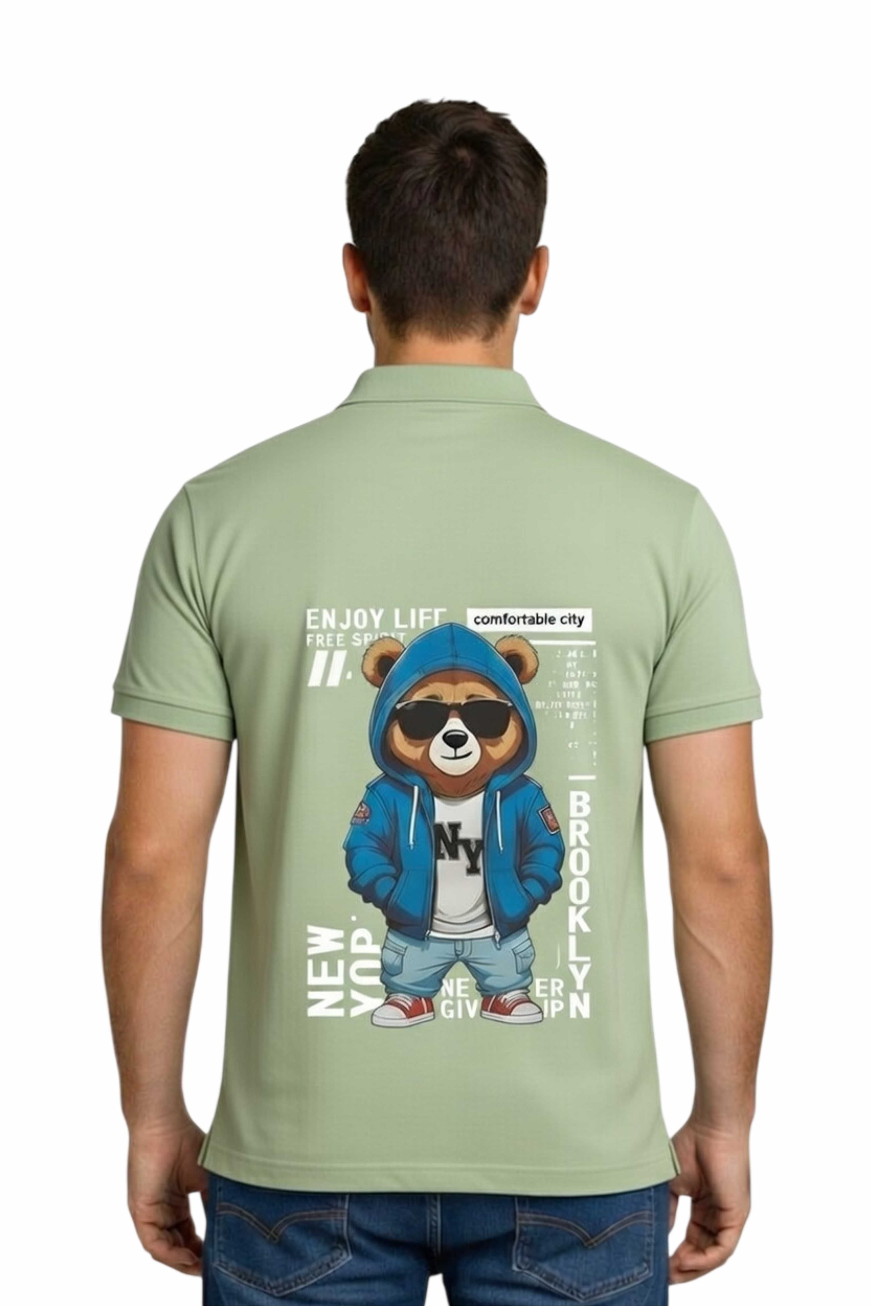 Streetwear Graphic  polo t shirt - Back