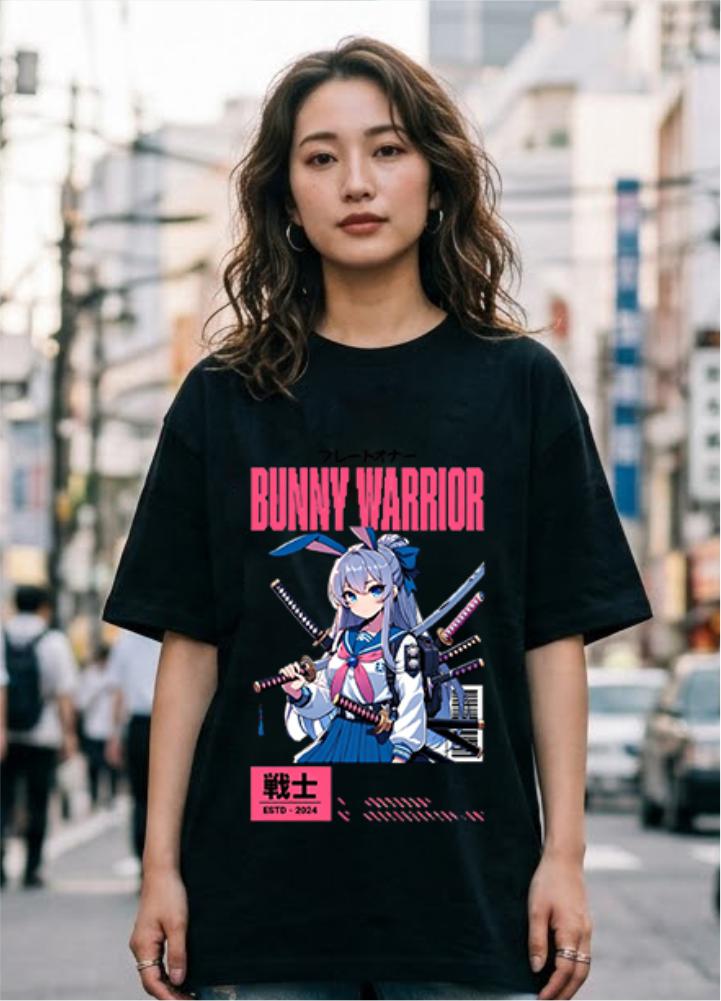 Bunny warrior girls t shirt