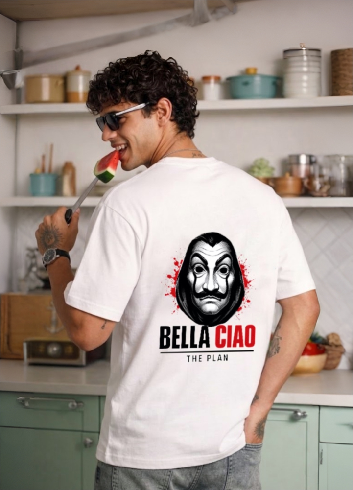 money heist over sized t shirt - Back